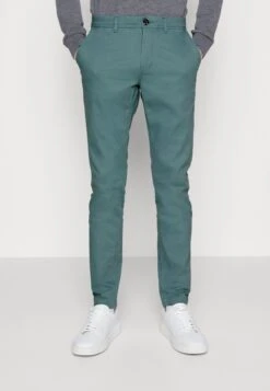 Tom Tailor Washed Slim - Chino - Deep Bluish Green