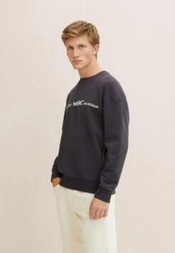 TOM TAILOR Denim Mit Logo Print  - Sweater - Coal Grey -Tom Tailor 57999e088f584fc4b0f15b93f5d61be4