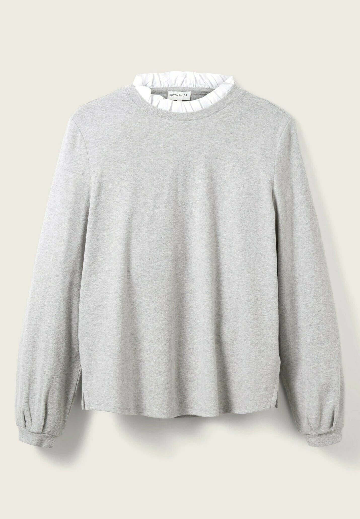 Tom Tailor Mit Rüschen Detail - Sweater - Concrete Grey Melange 9 Tom Tailor Mit Rüschen Detail - Sweater - Concrete Grey Melange - Afbeelding 9