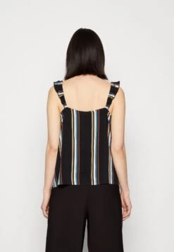 TOM TAILOR Denim Camisol With Ruffles - Blouse - Black Creme -Tom Tailor 585ae412b9024d459b5f49aecd647159