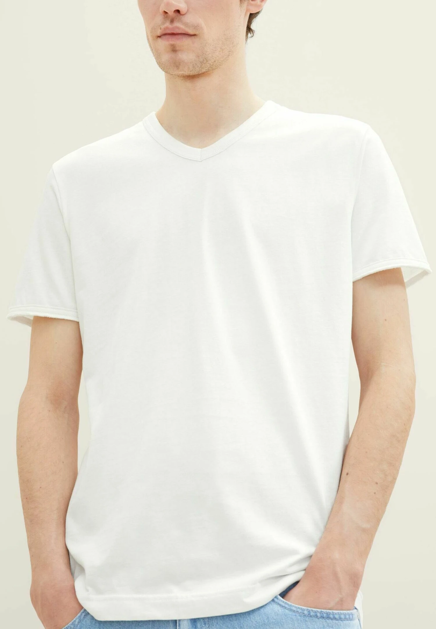 Tom Tailor T-Shirt Basic - Off White 4 Tom Tailor T-Shirt Basic - Off White - Afbeelding 4