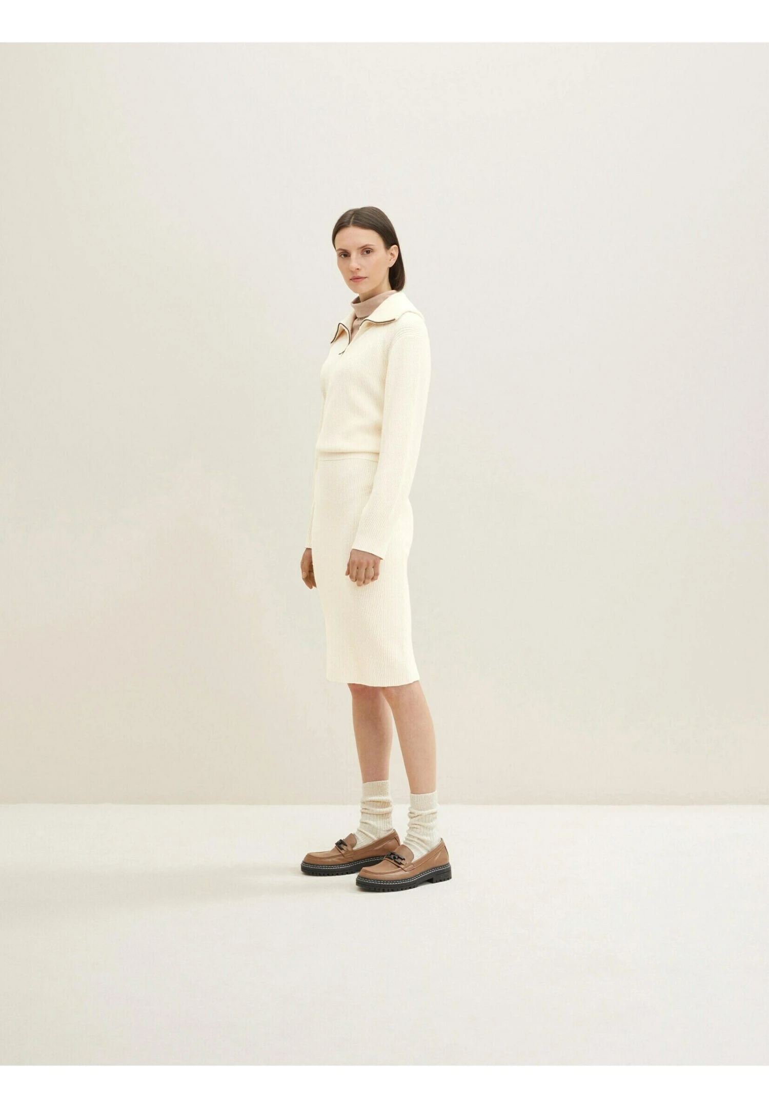 Tom Tailor Mit Rippstruktur - Kokerrok - Soft Buttercream 6 Tom Tailor Mit Rippstruktur - Kokerrok - Soft Buttercream - Afbeelding 6