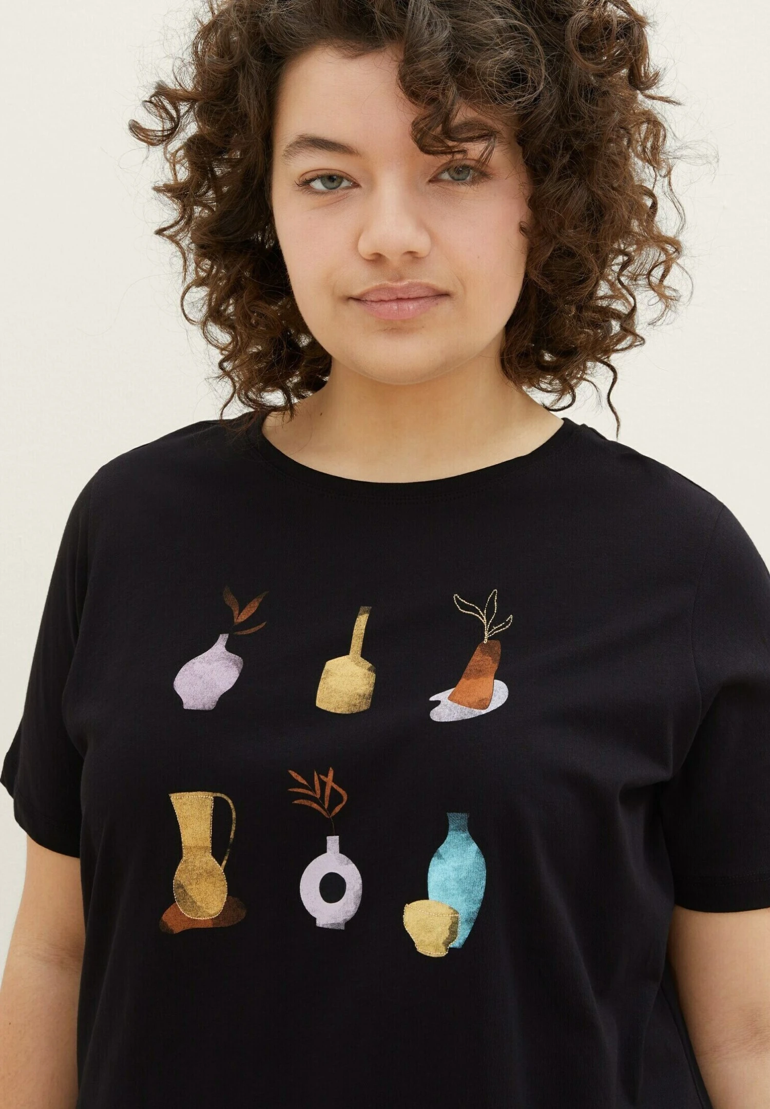 Tom Tailor Plus -Mit Print - T-Shirt Print - Deep Black 4 Tom Tailor Plus -Mit Print - T-Shirt Print - Deep Black - Afbeelding 4