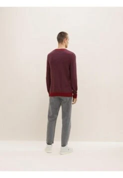Tom Tailor Trui - Burgundy Melange Structure -Tom Tailor 5af8f7a4673542c48c77bde0d78263e5