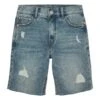 Tom Tailor Im Destroyed Look - Jeansshort - Destroyed Bleached Blue Denim