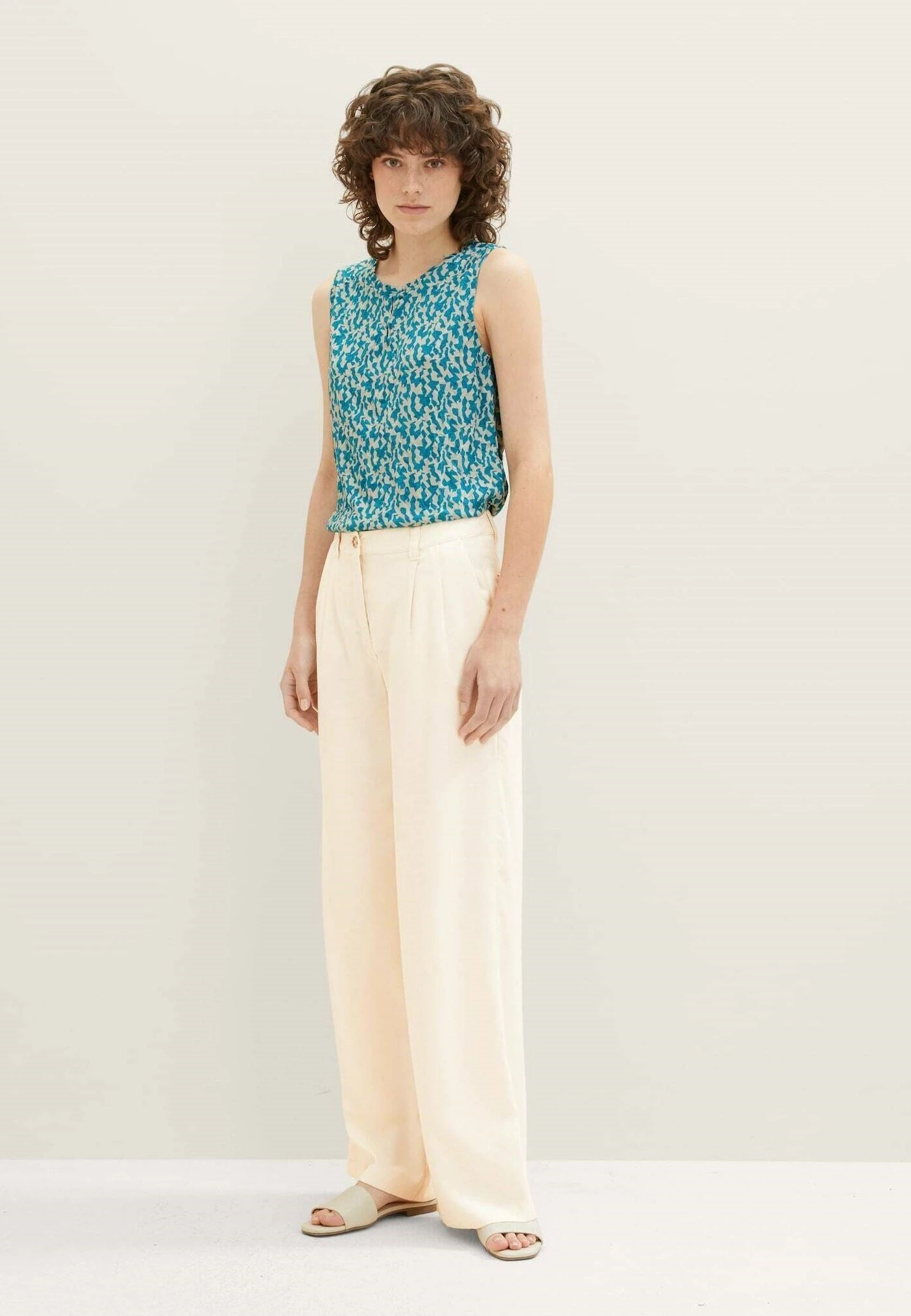 Tom Tailor In Knitteroptik - Blouse - Petrol Small Abstract Design 2 Tom Tailor In Knitteroptik - Blouse - Petrol Small Abstract Design - Afbeelding 2