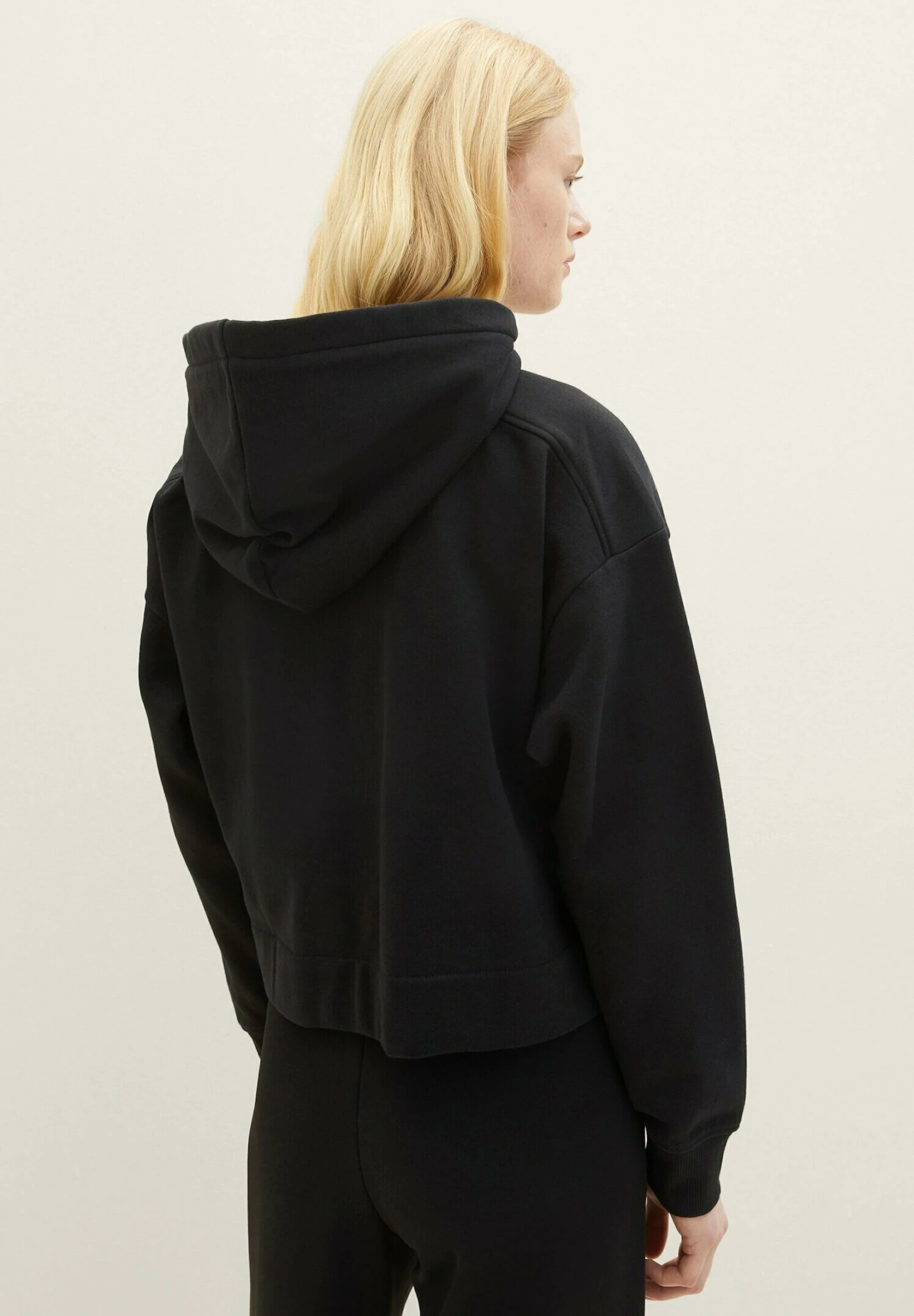 TOM TAILOR Denim Cropped - Sweater Met Rits - Deep Black 3 TOM TAILOR Denim Cropped - Sweater Met Rits - Deep Black - Afbeelding 3