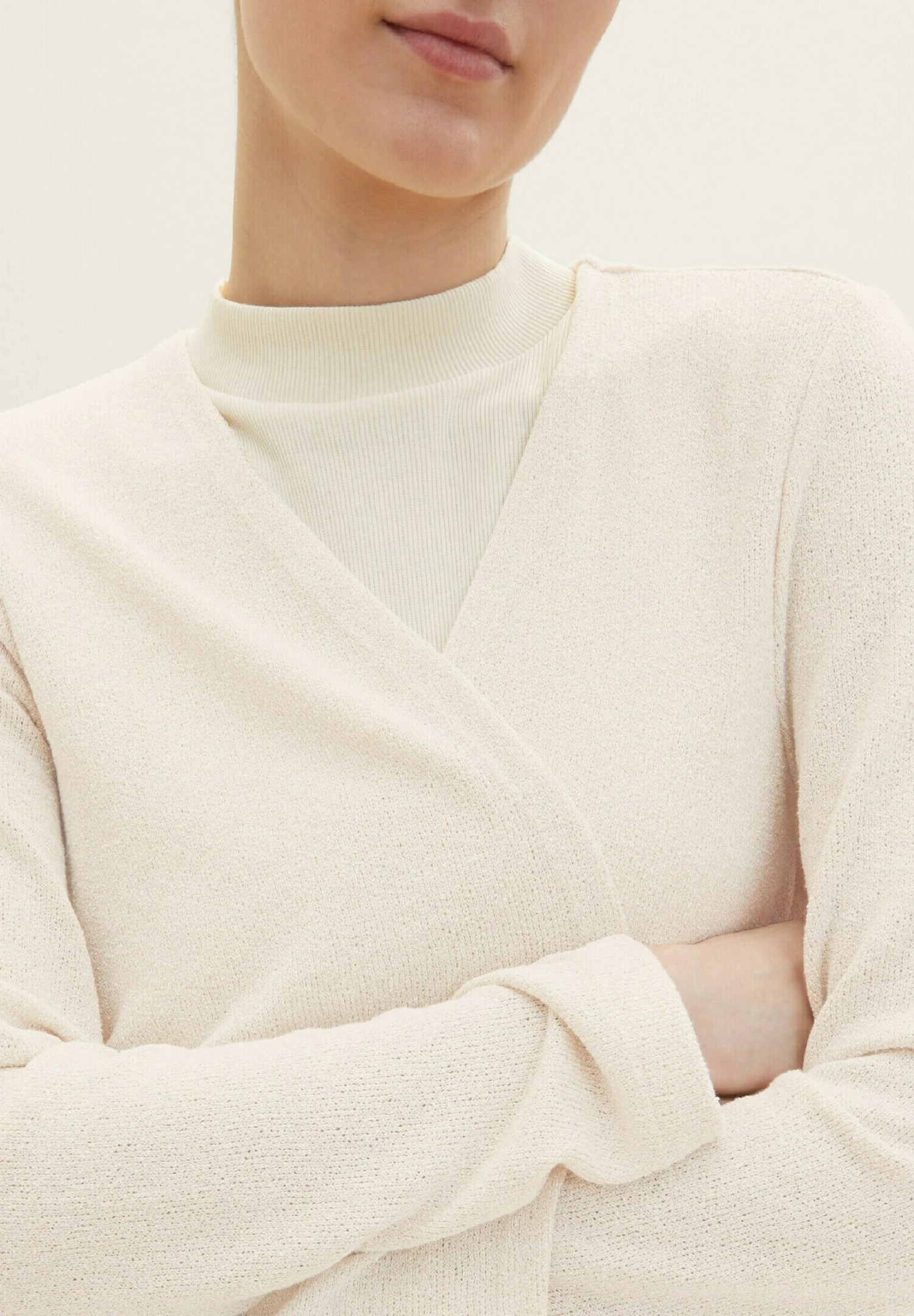 Tom Tailor Offener- Vest - Dusty Beige Melange 5 Tom Tailor Offener- Vest - Dusty Beige Melange - Afbeelding 5