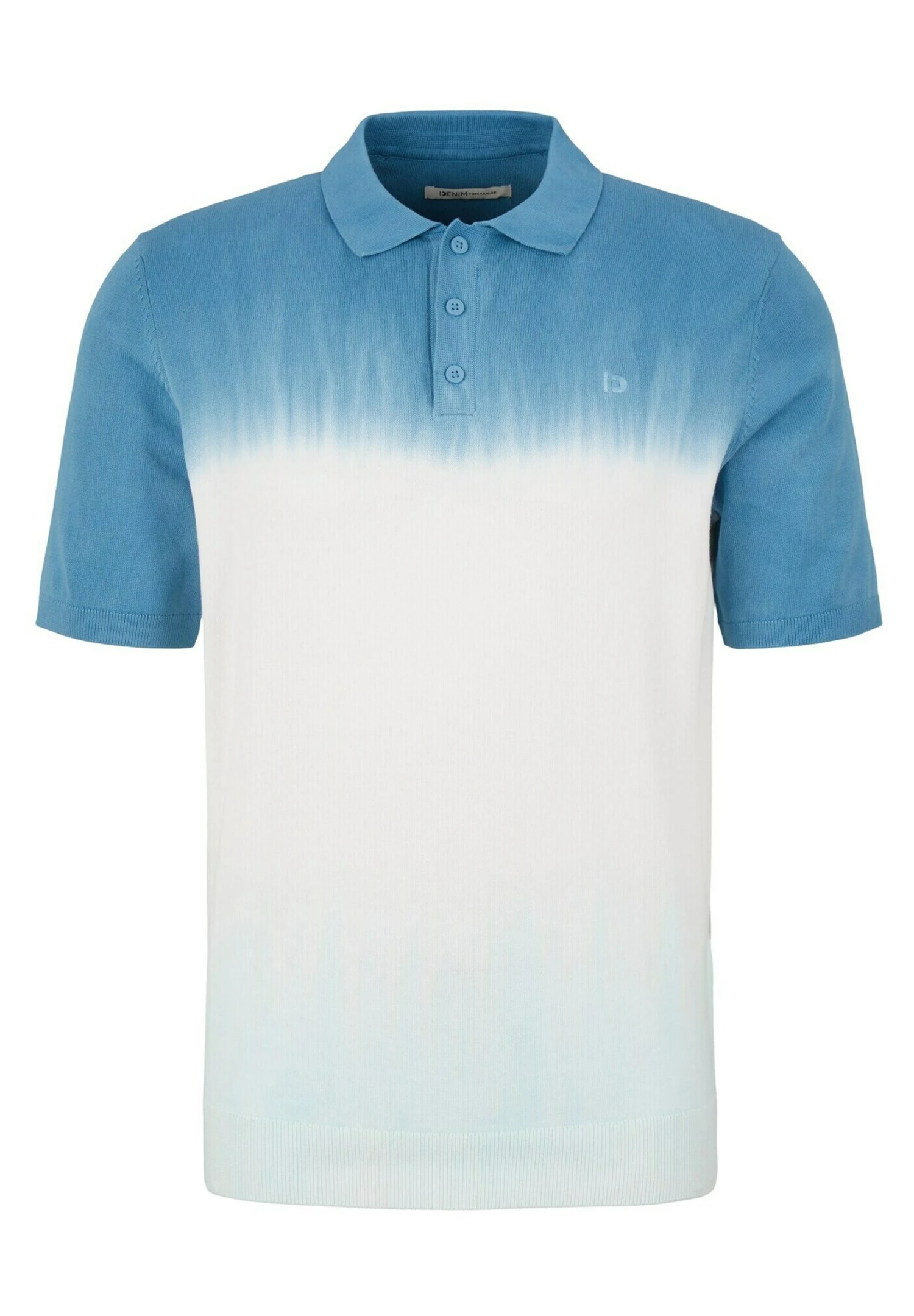 TOM TAILOR Denim Poloshirt - White Aqua Petrol Batik 5 TOM TAILOR Denim Poloshirt - White Aqua Petrol Batik - Afbeelding 5