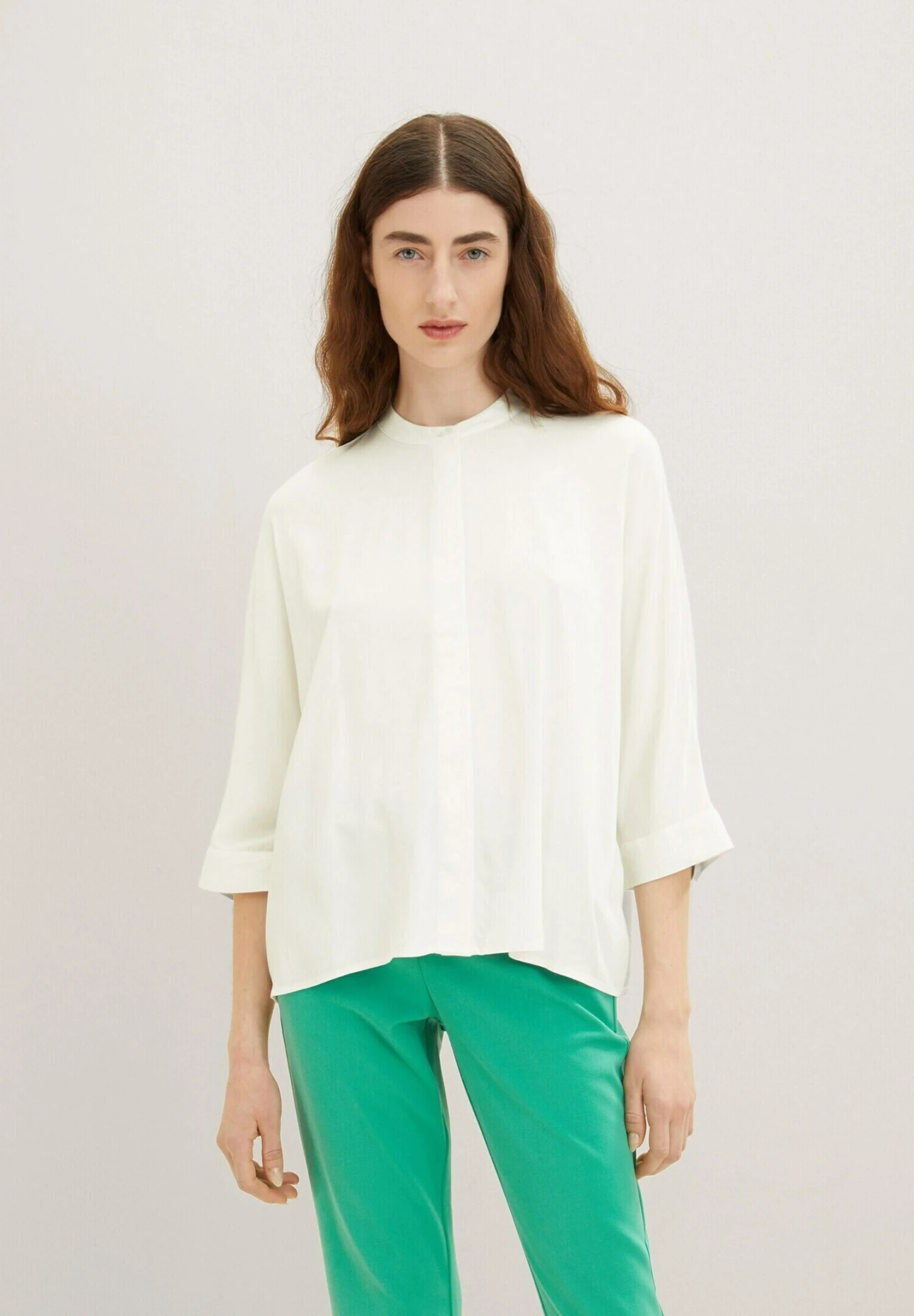 Tom Tailor Loose Fit- Overhemdblouse - Whisper White 1 Tom Tailor Loose Fit- Overhemdblouse - Whisper White