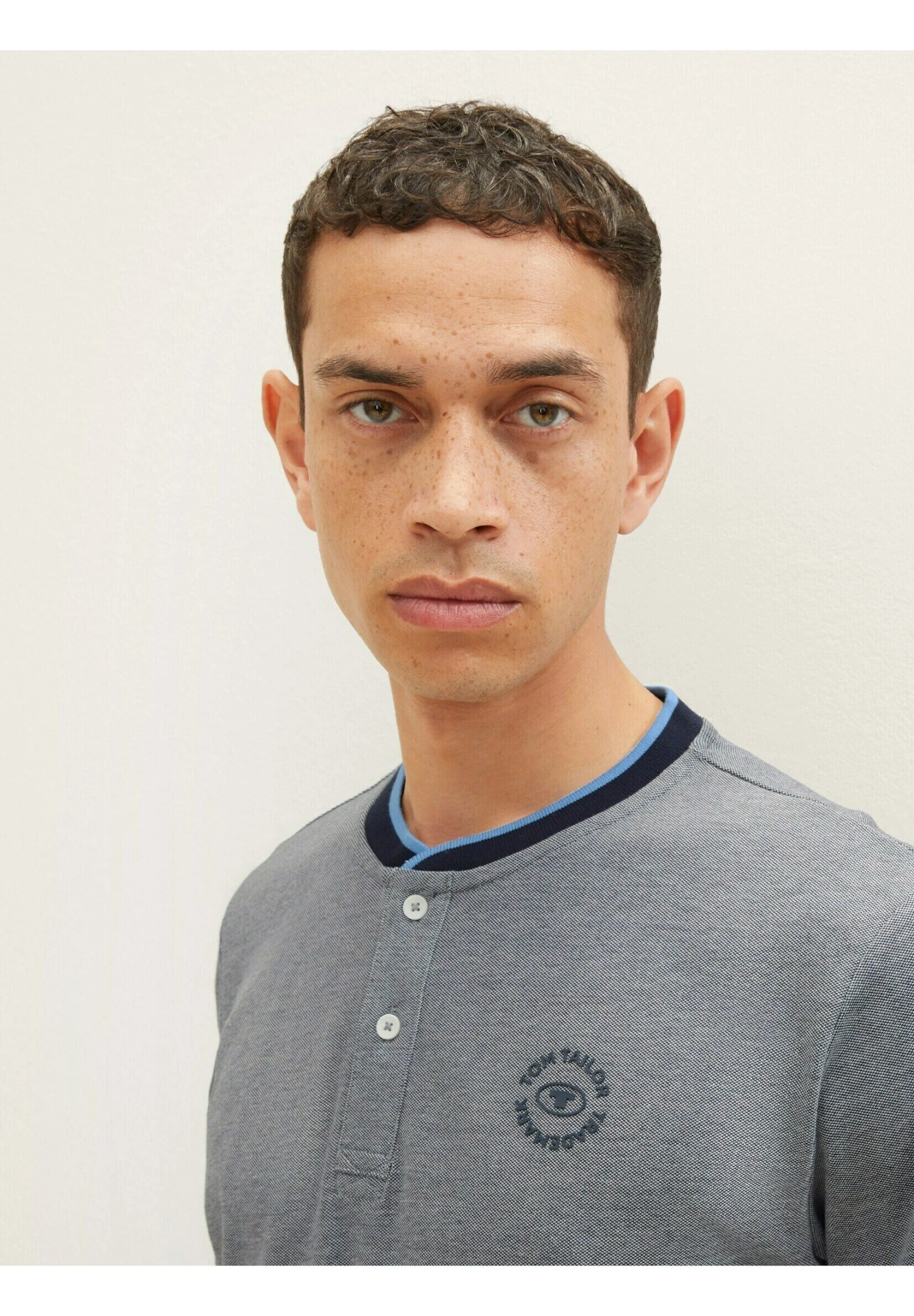 Tom Tailor T-Shirt Basic - Navy Offwhite Two Tone 4 Tom Tailor T-Shirt Basic - Navy Offwhite Two Tone - Afbeelding 4