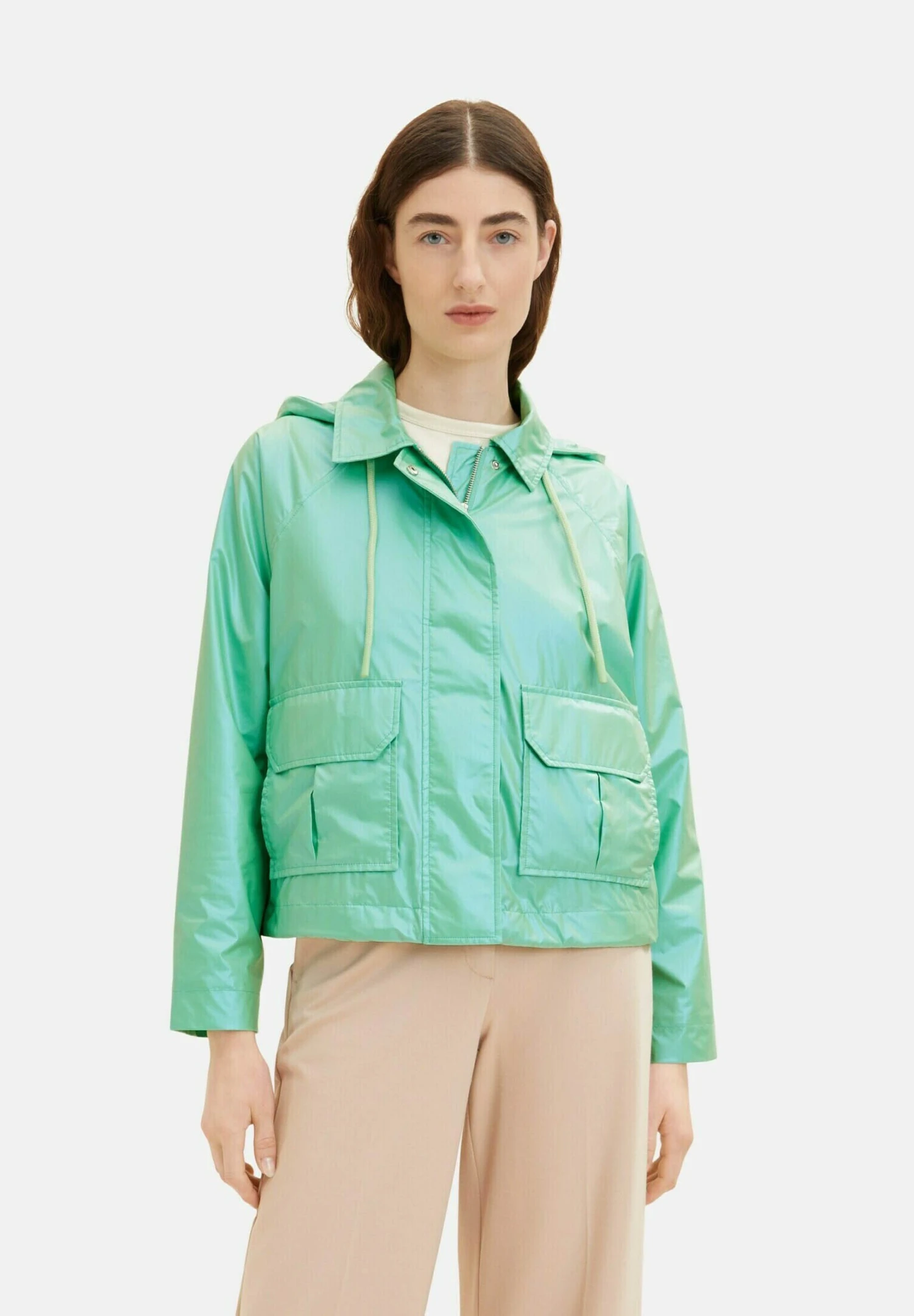 Tom Tailor Imitatieleren Jas - Green Pearl 1 Tom Tailor Imitatieleren Jas - Green Pearl