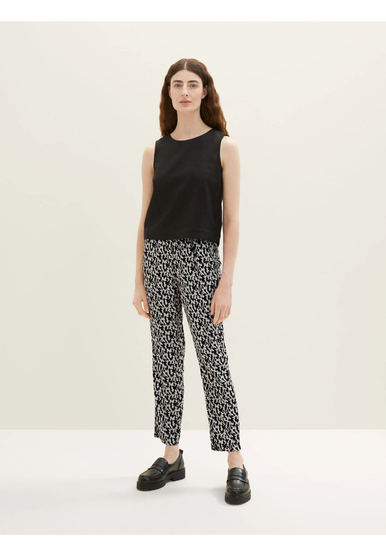 Tom Tailor Cropped - Broek - Black Small Abstract Design 5 Tom Tailor Cropped - Broek - Black Small Abstract Design - Afbeelding 5