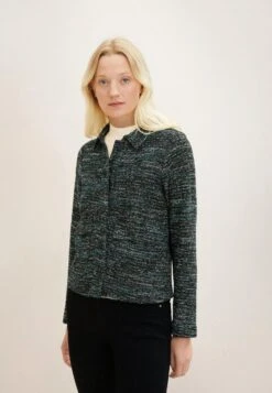 Tom Tailor Strukturiertem- Blazer - Green Teal Blue Boucle
