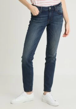 Tom Tailor Alexa - Slim Fit Jeans - Dark Stone Wash Denim Blue