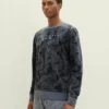 Tom Tailor Mit Allover-Print - Sweater - Navy Tonal Big Leaf Design