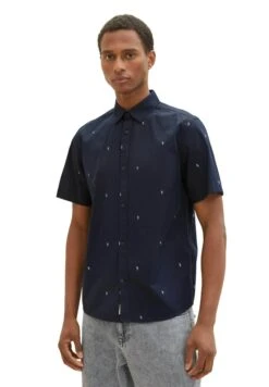 Tom Tailor Kurzarm Mit - Overhemd - Navy Scattered Design -Tom Tailor 61aad2da29f345df85e832de100f2847