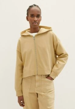 TOM TAILOR Denim Cropped - Sweater Met Rits - Brown Rice