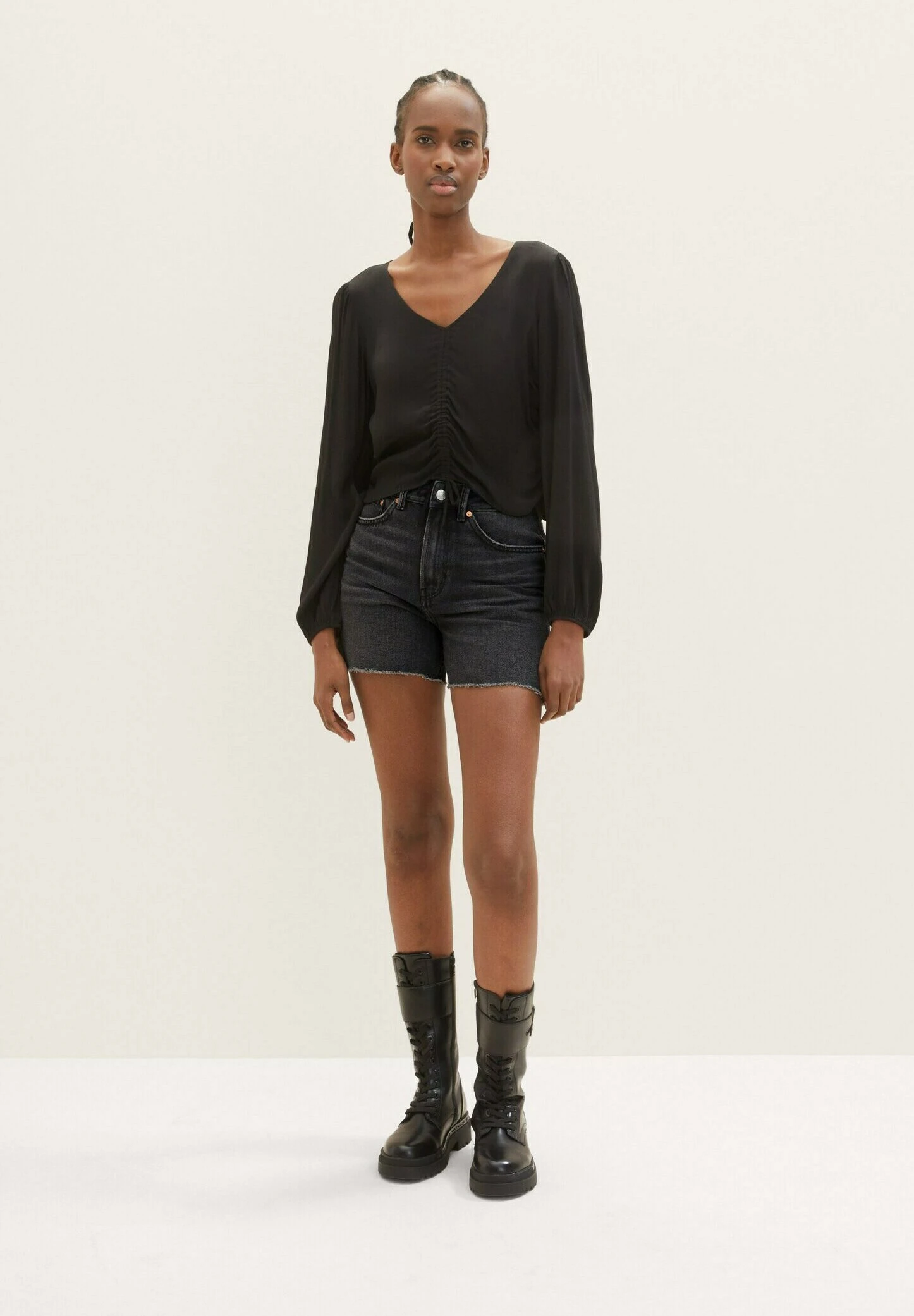 TOM TAILOR Denim Mom - Jeansshort - Used Dark Stone Black Denim 7 TOM TAILOR Denim Mom - Jeansshort - Used Dark Stone Black Denim - Afbeelding 7