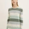 Tom Tailor Mit Rundhalsausschnitt  - Trui - Green Knit Stripe