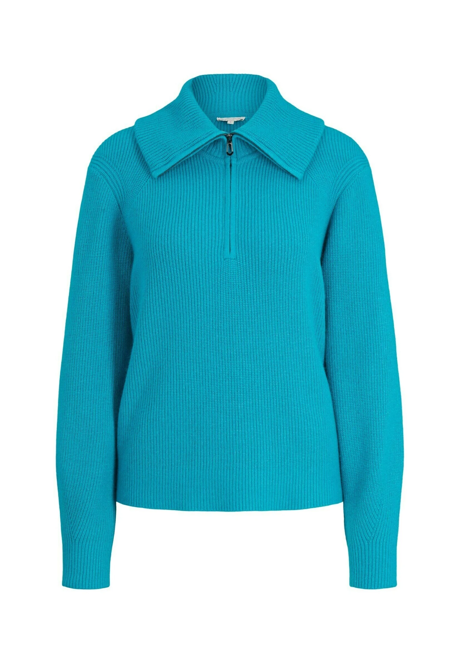 Tom Tailor Mit Troyer Kragen - Trui - Teal Blue Melange 5 Tom Tailor Mit Troyer Kragen - Trui - Teal Blue Melange - Afbeelding 5