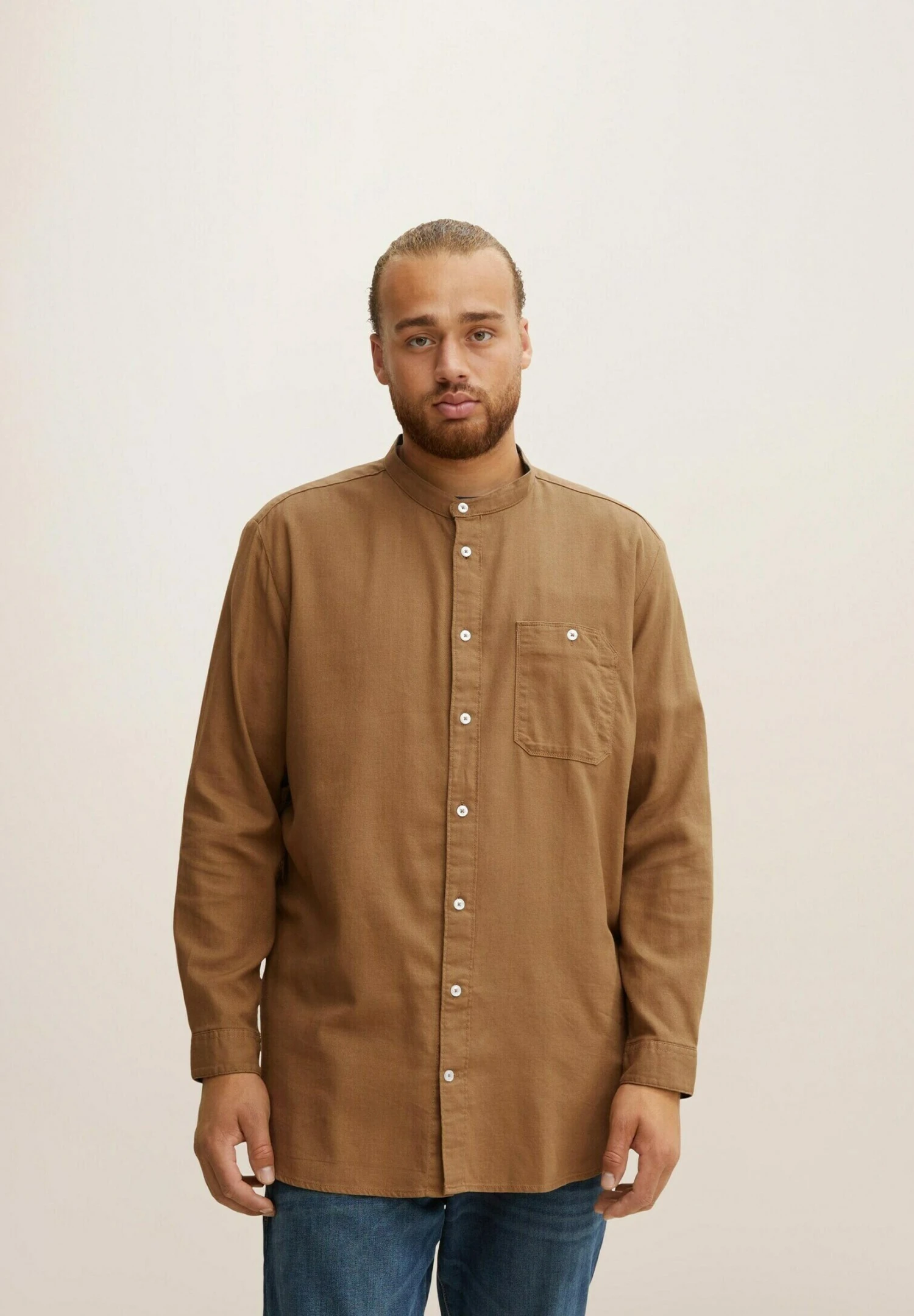 Tom Tailor Overhemd - Otter Brown 1 Tom Tailor Overhemd - Otter Brown