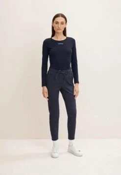 Tom Tailor Loose Fit - Broek - Navy Twill Structure