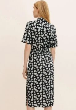 TOM TAILOR Denim Midi- Blousejurk - Black Daisy Print -Tom Tailor 62d7a0009ea8421fbb4cf4b2a857e046