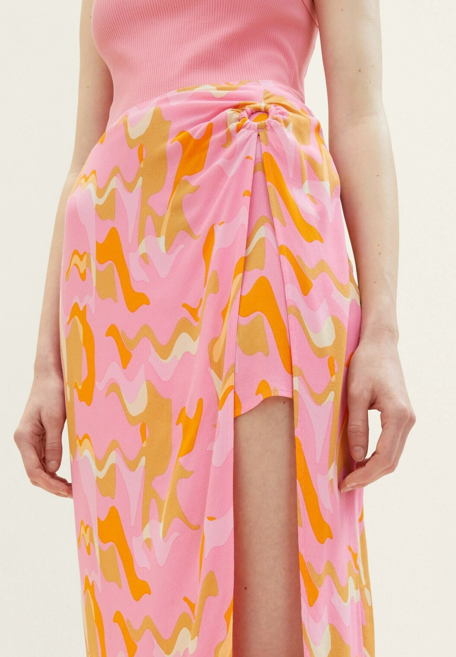 TOM TAILOR Denim A-Lijn Rok - Abstract Pink Print 5 TOM TAILOR Denim A-Lijn Rok - Abstract Pink Print - Afbeelding 5