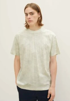 TOM TAILOR Denim Im Batik Look - T-Shirt Print - White Soft Batik Print