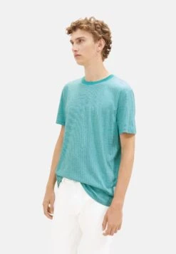 TOM TAILOR Denim Gestreiftes Long - T-Shirt Basic - Grün -Tom Tailor 641c5dfa0034411f945931864f991348