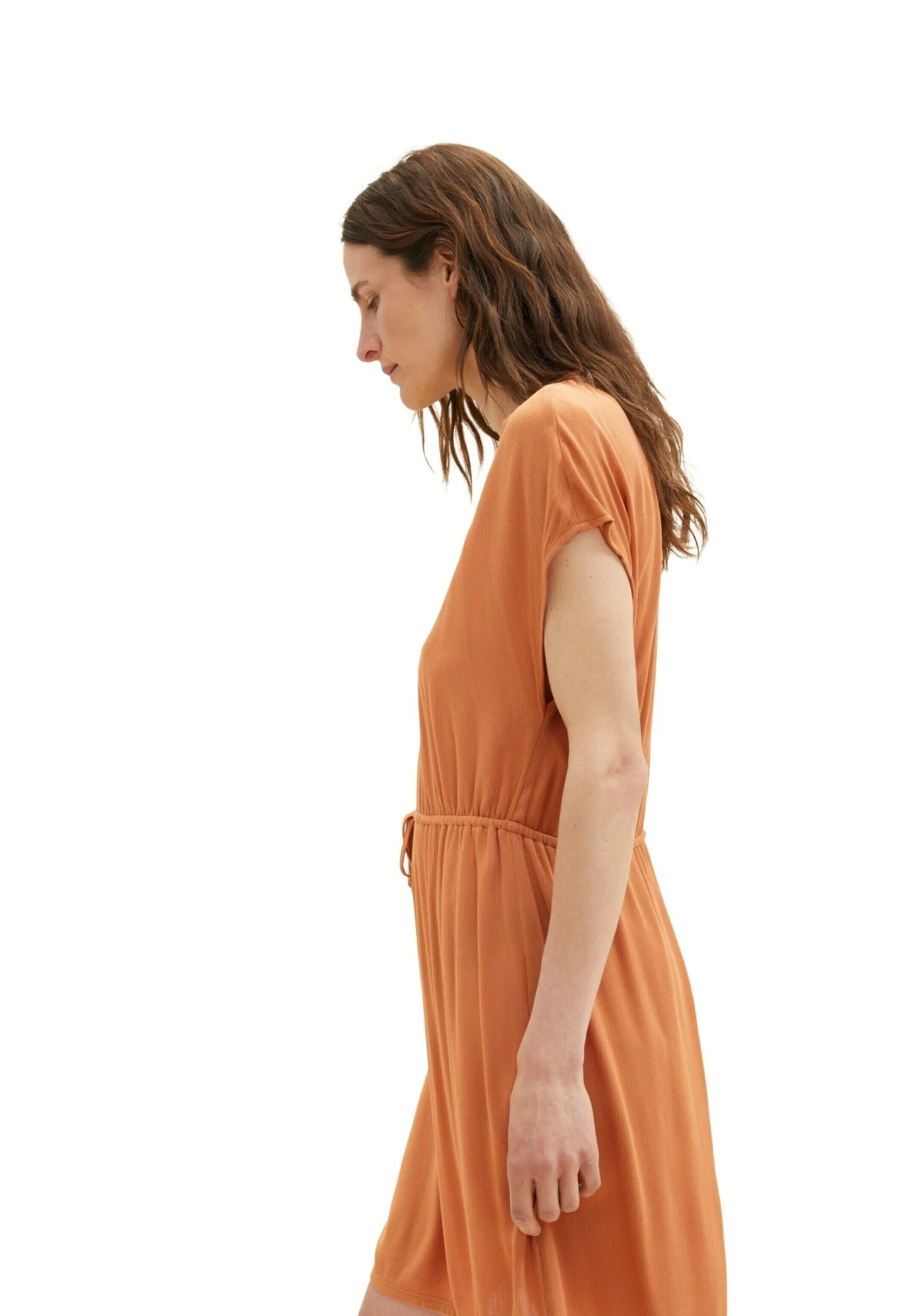 Tom Tailor Mit Kordelzug - Jerseyjurk - Terracotta Brown 4 Tom Tailor Mit Kordelzug - Jerseyjurk - Terracotta Brown - Afbeelding 4