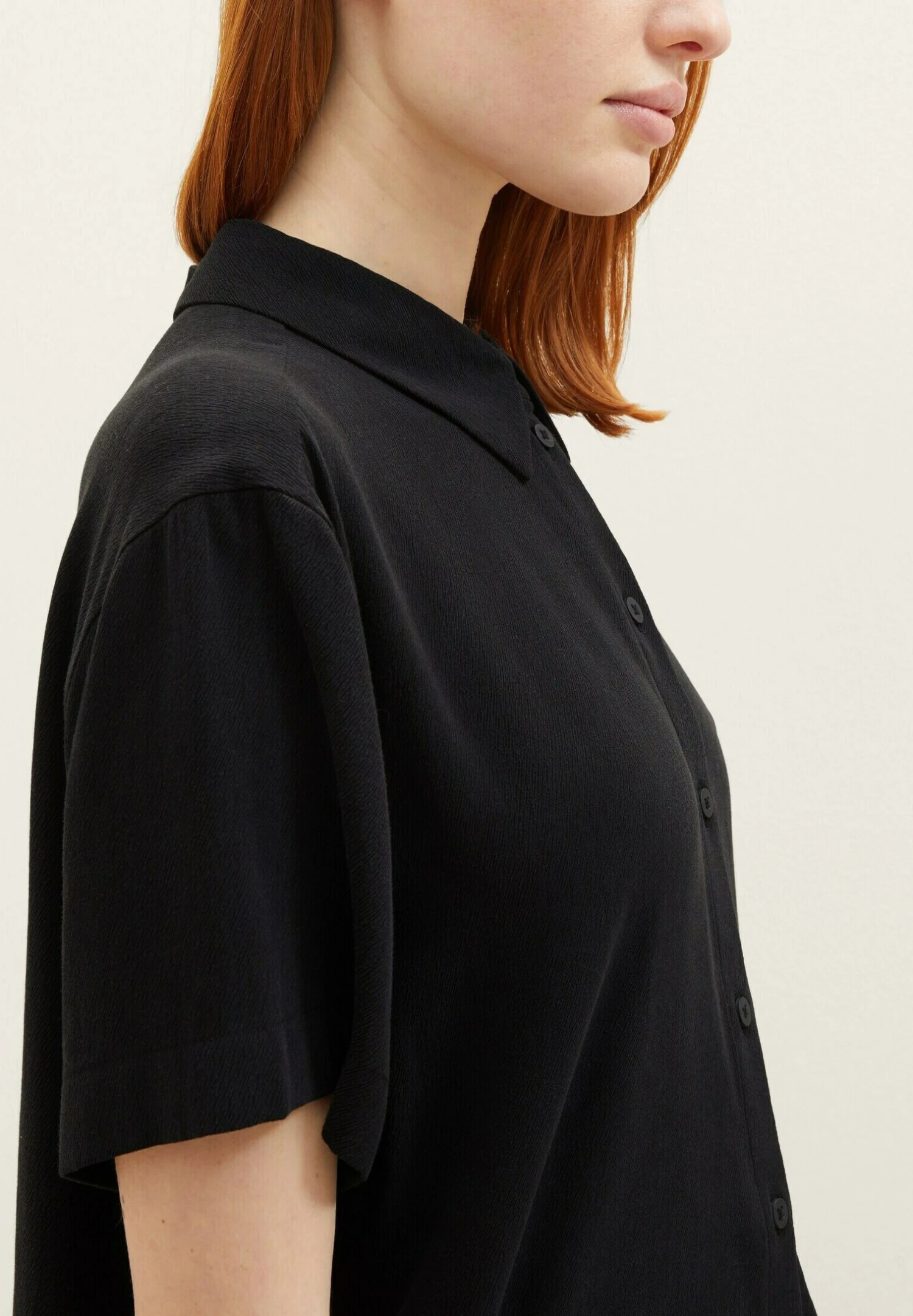 TOM TAILOR Denim Kurzarm - Overhemdblouse - Deep Black 4 TOM TAILOR Denim Kurzarm - Overhemdblouse - Deep Black - Afbeelding 4