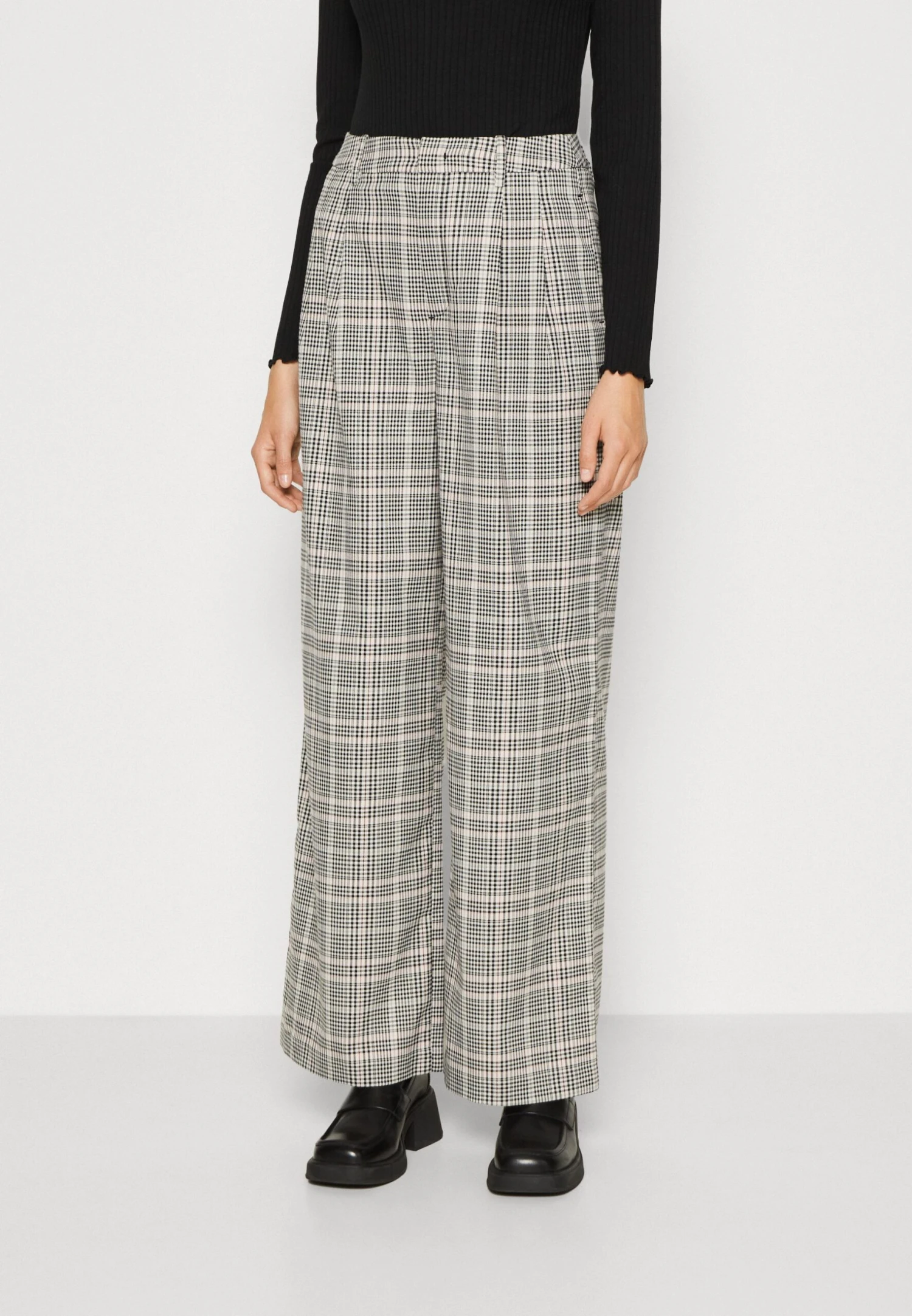 TOM TAILOR Denim Check Wide Leg Pant - Broek - Rose/Grey 1 TOM TAILOR Denim Check Wide Leg Pant - Broek - Rose/Grey