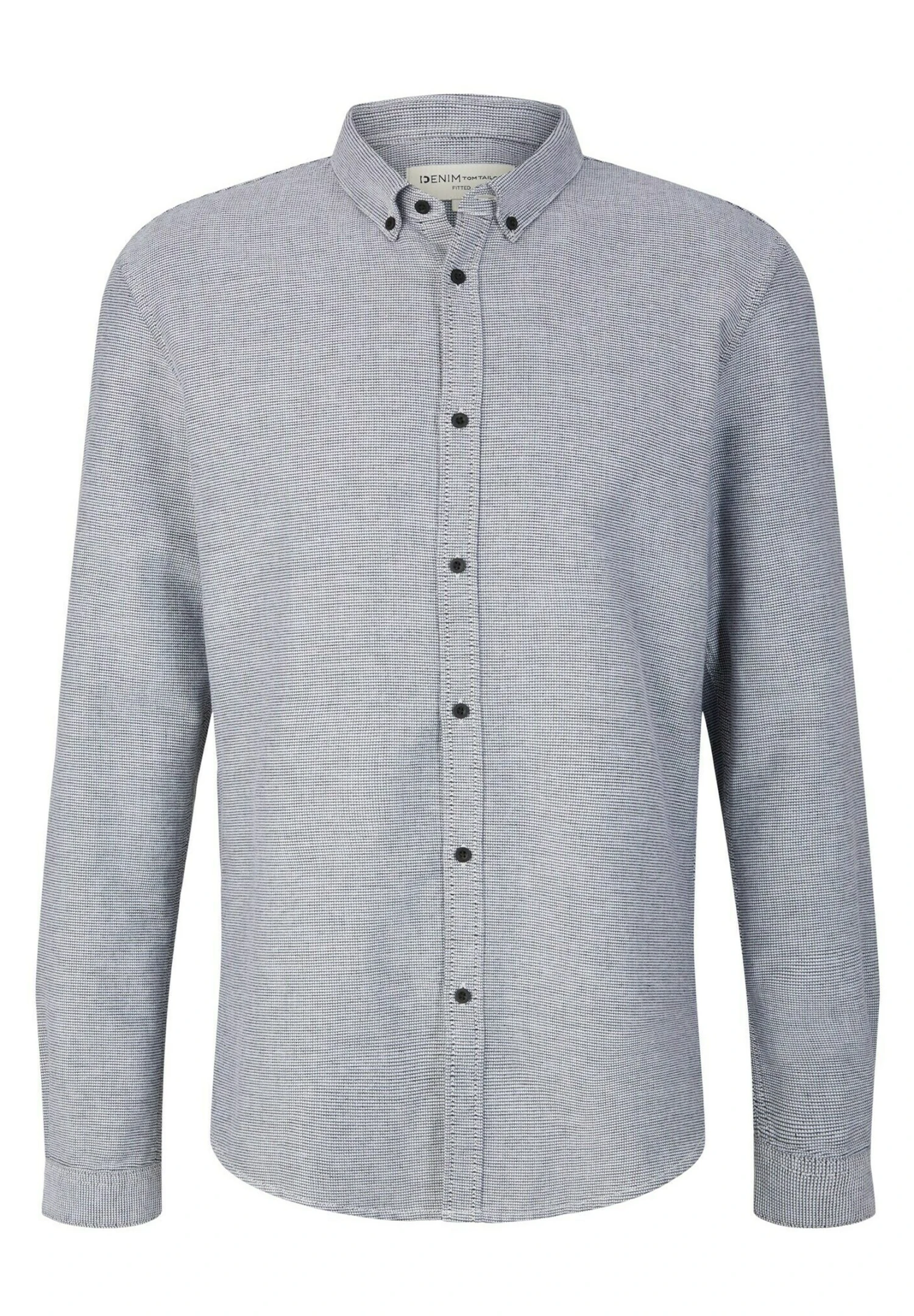 TOM TAILOR Denim Mit Struktur - Overhemd - Light Beige Black Structure 5 TOM TAILOR Denim Mit Struktur - Overhemd - Light Beige Black Structure - Afbeelding 5