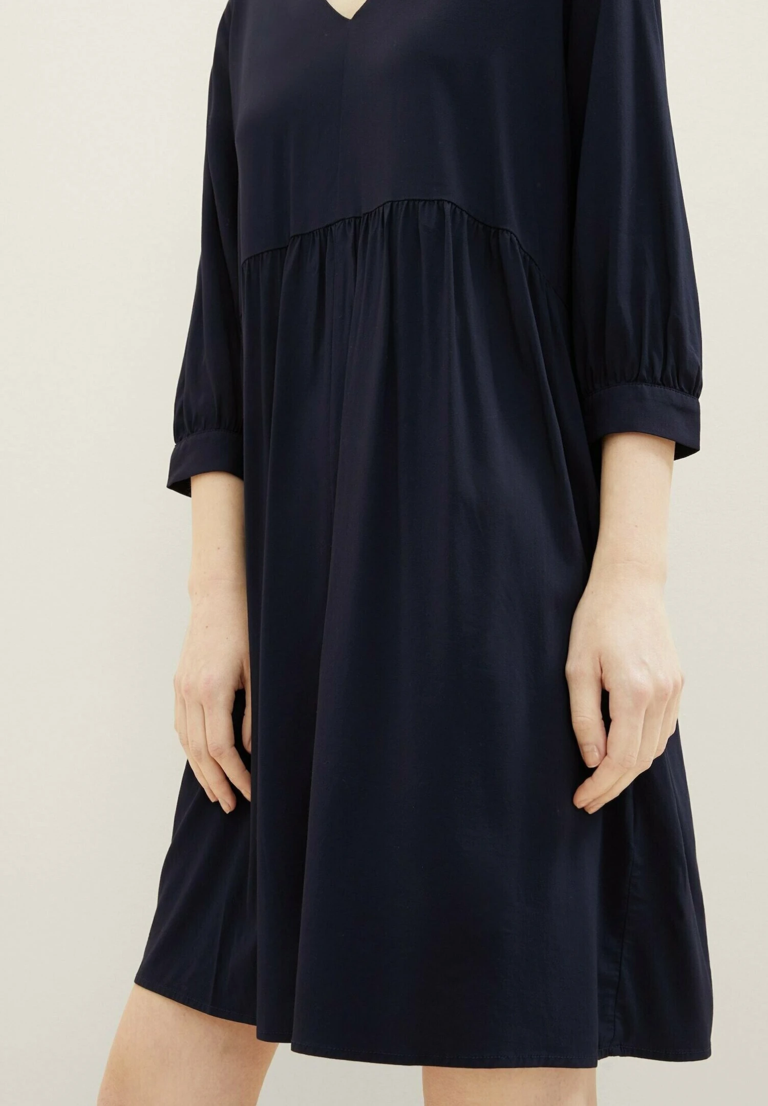 Tom Tailor Feminine V Neck- Jurk - Sky Captain Blue 4 Tom Tailor Feminine V Neck- Jurk - Sky Captain Blue - Afbeelding 4