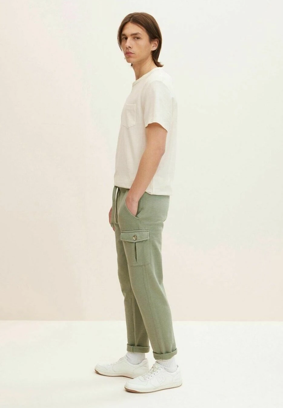 Tom Tailor Naturally Dyed- Trainingsbroek - Olive Branch Green 5 Tom Tailor Naturally Dyed- Trainingsbroek - Olive Branch Green - Afbeelding 5