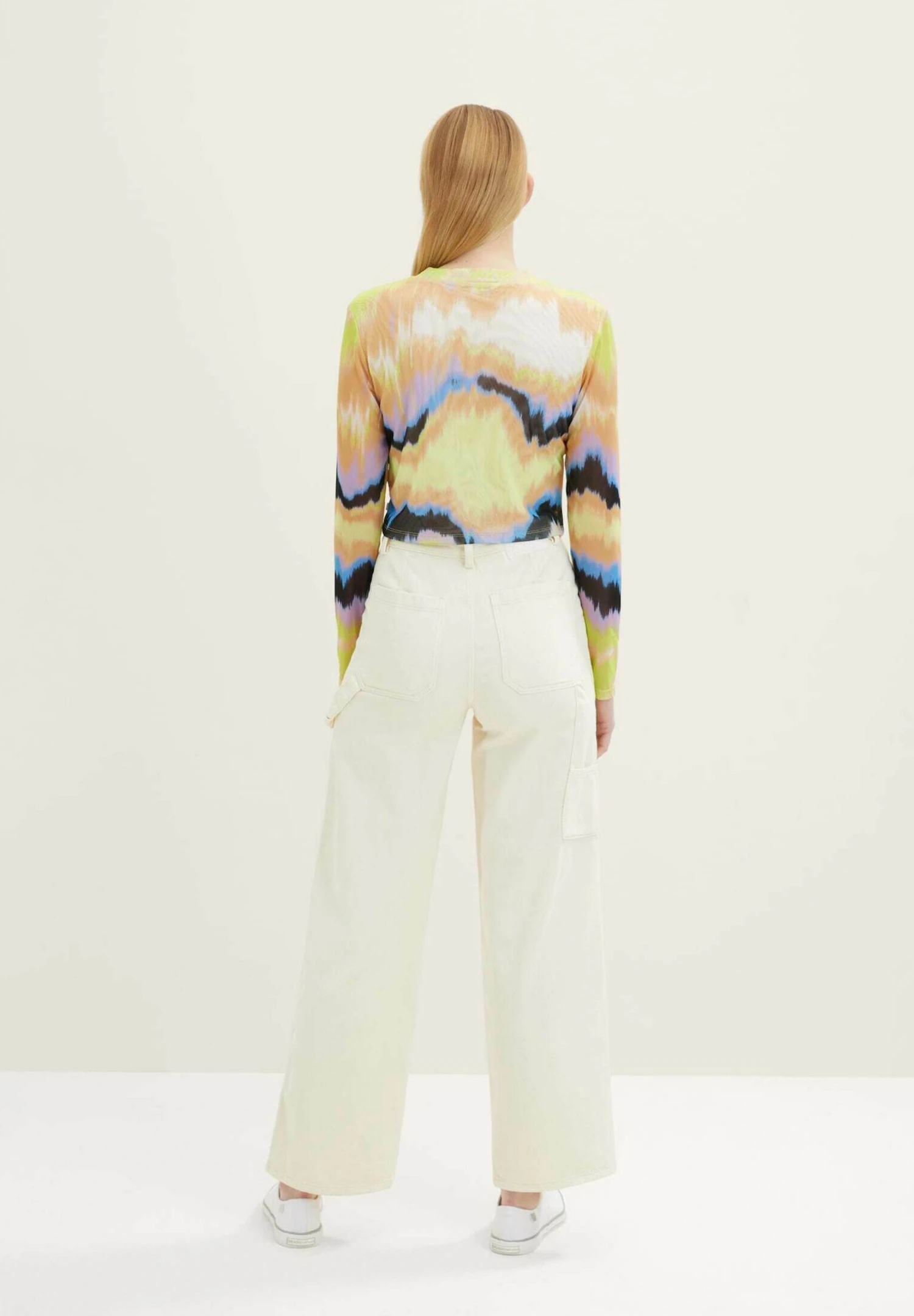 TOM TAILOR Denim Cropped - Longsleeve - New Batik Print 3 TOM TAILOR Denim Cropped - Longsleeve - New Batik Print - Afbeelding 3