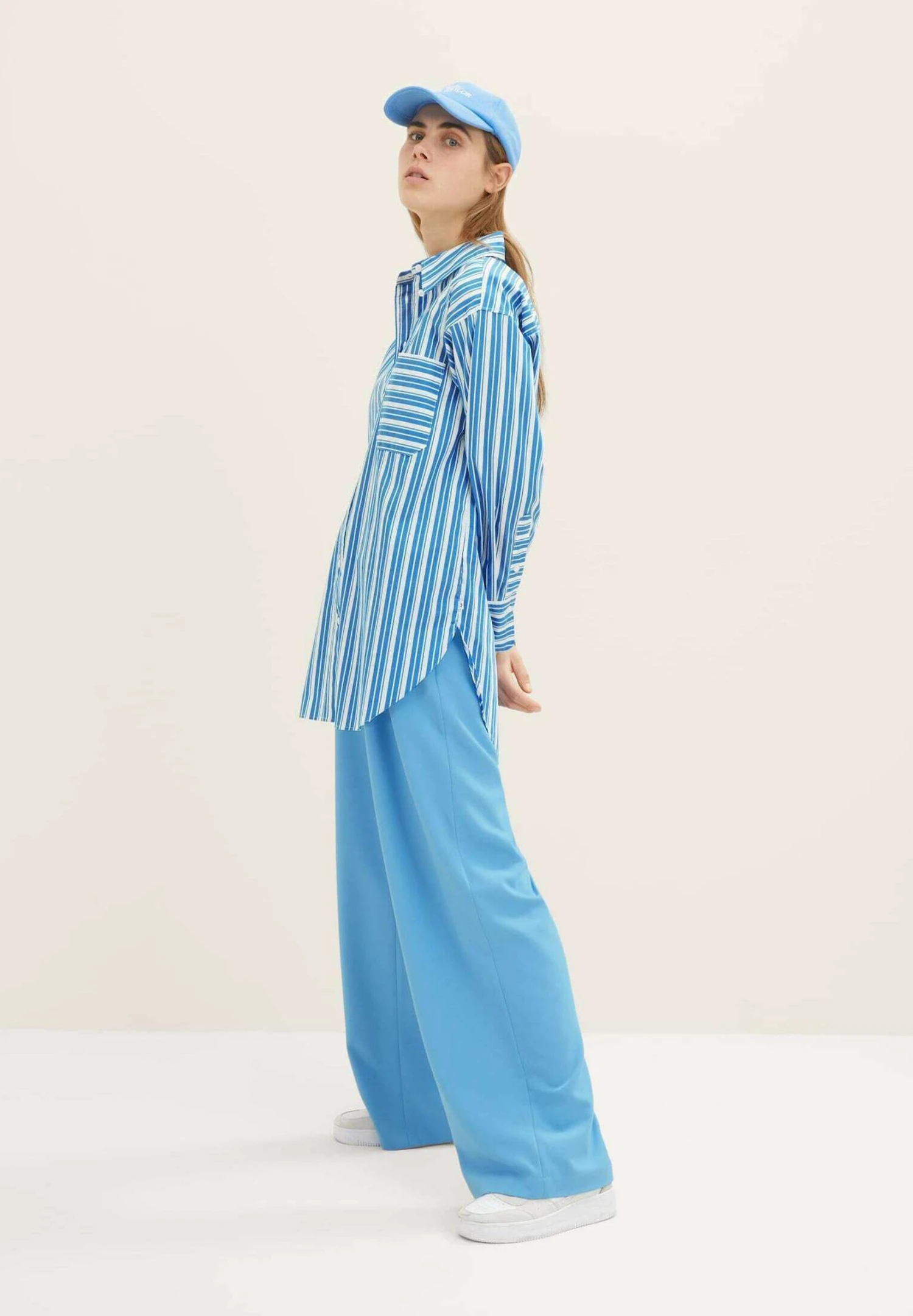 TOM TAILOR Denim Overhemdblouse - Vertical Blue White Stripe 2 TOM TAILOR Denim Overhemdblouse - Vertical Blue White Stripe - Afbeelding 2