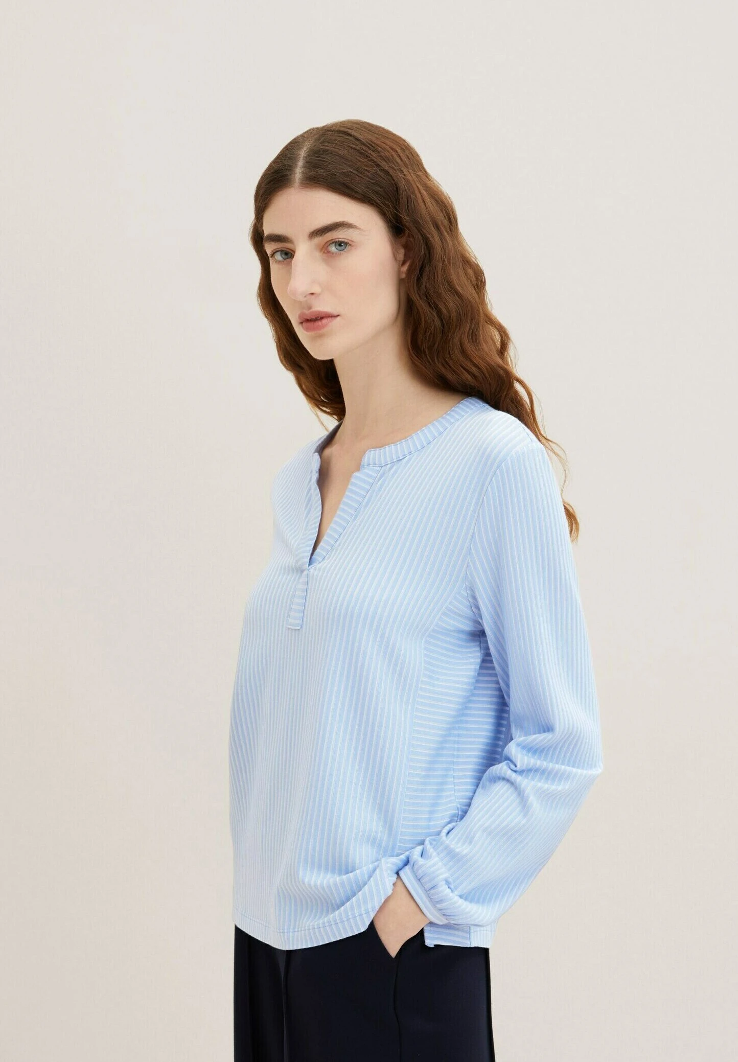 Tom Tailor Stripe - Blouse - Dreamy Blue White Thin Stripe 1 Tom Tailor Stripe - Blouse - Dreamy Blue White Thin Stripe