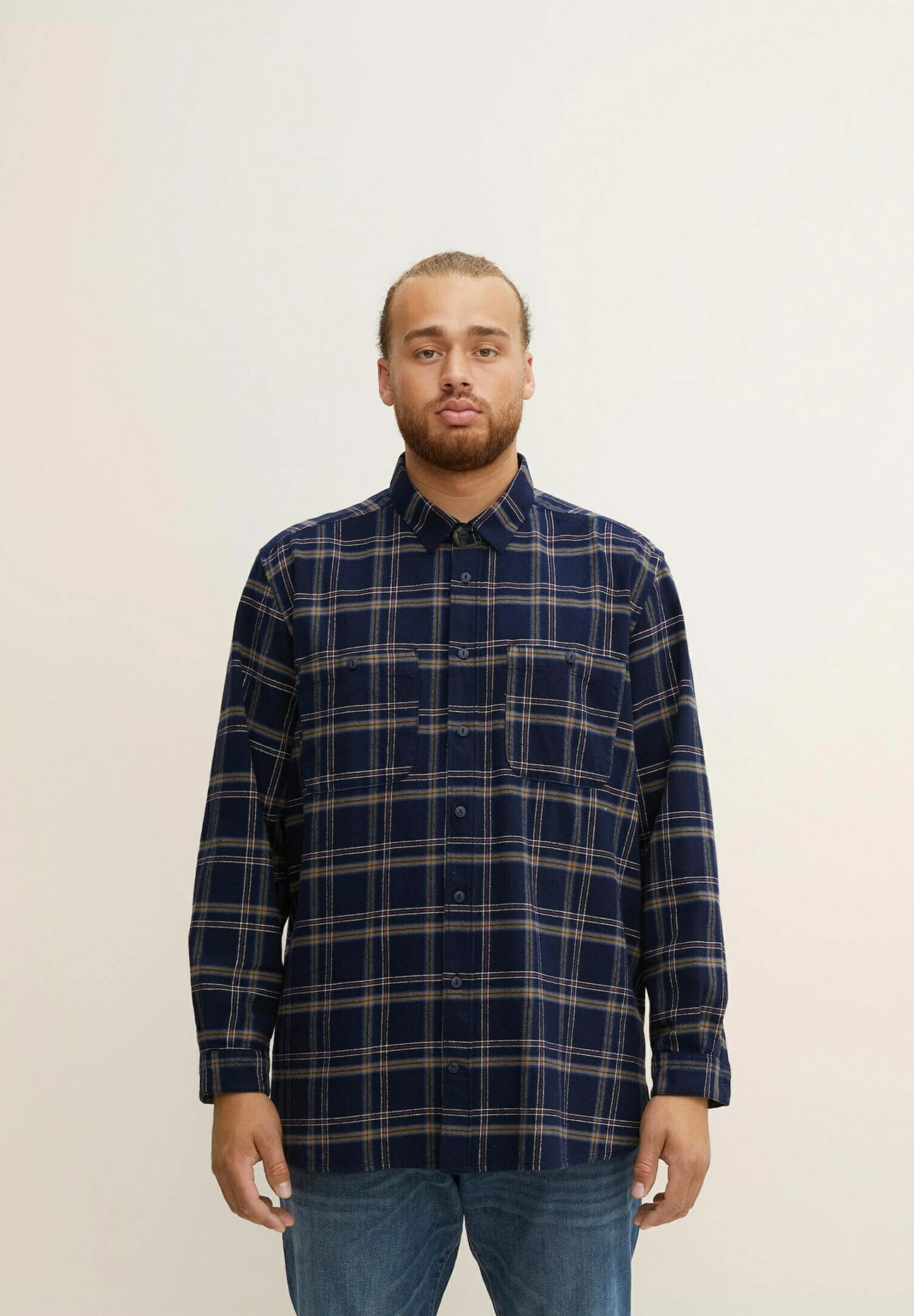 Tom Tailor Overhemd - Navy Colorful Check 1 Tom Tailor Overhemd - Navy Colorful Check