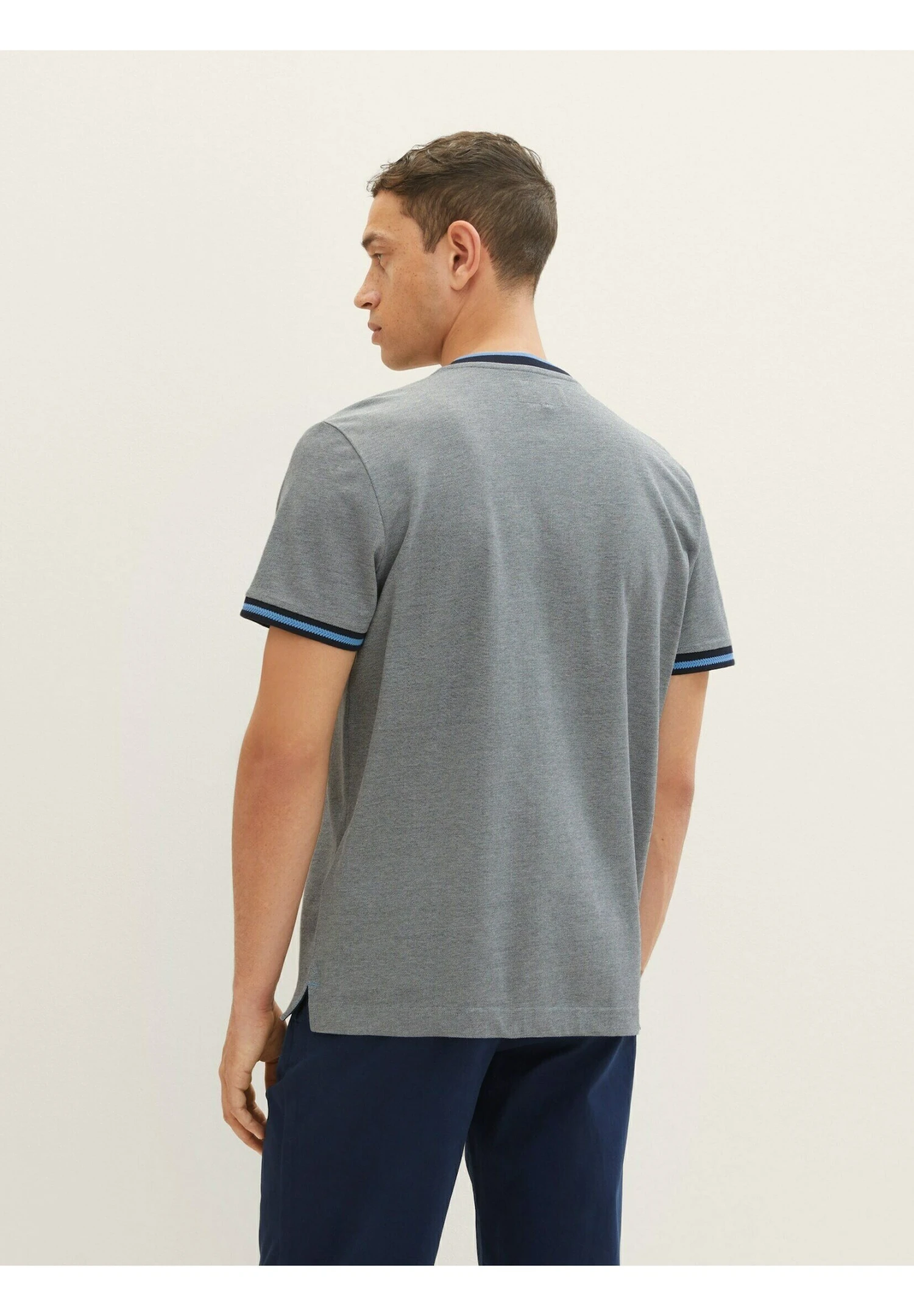 Tom Tailor T-Shirt Basic - Navy Offwhite Two Tone 3 Tom Tailor T-Shirt Basic - Navy Offwhite Two Tone - Afbeelding 3