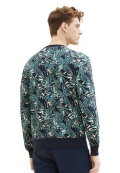 Tom Tailor Mit Allover-Print - Sweater - Navy Green Big Leaf Design -Tom Tailor 6f00ef2068d54e2bad422fdc6c6c3f18