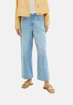 Tom Tailor High Waist Culotte - Flared Jeans - Light Stone Bright Blue Denim