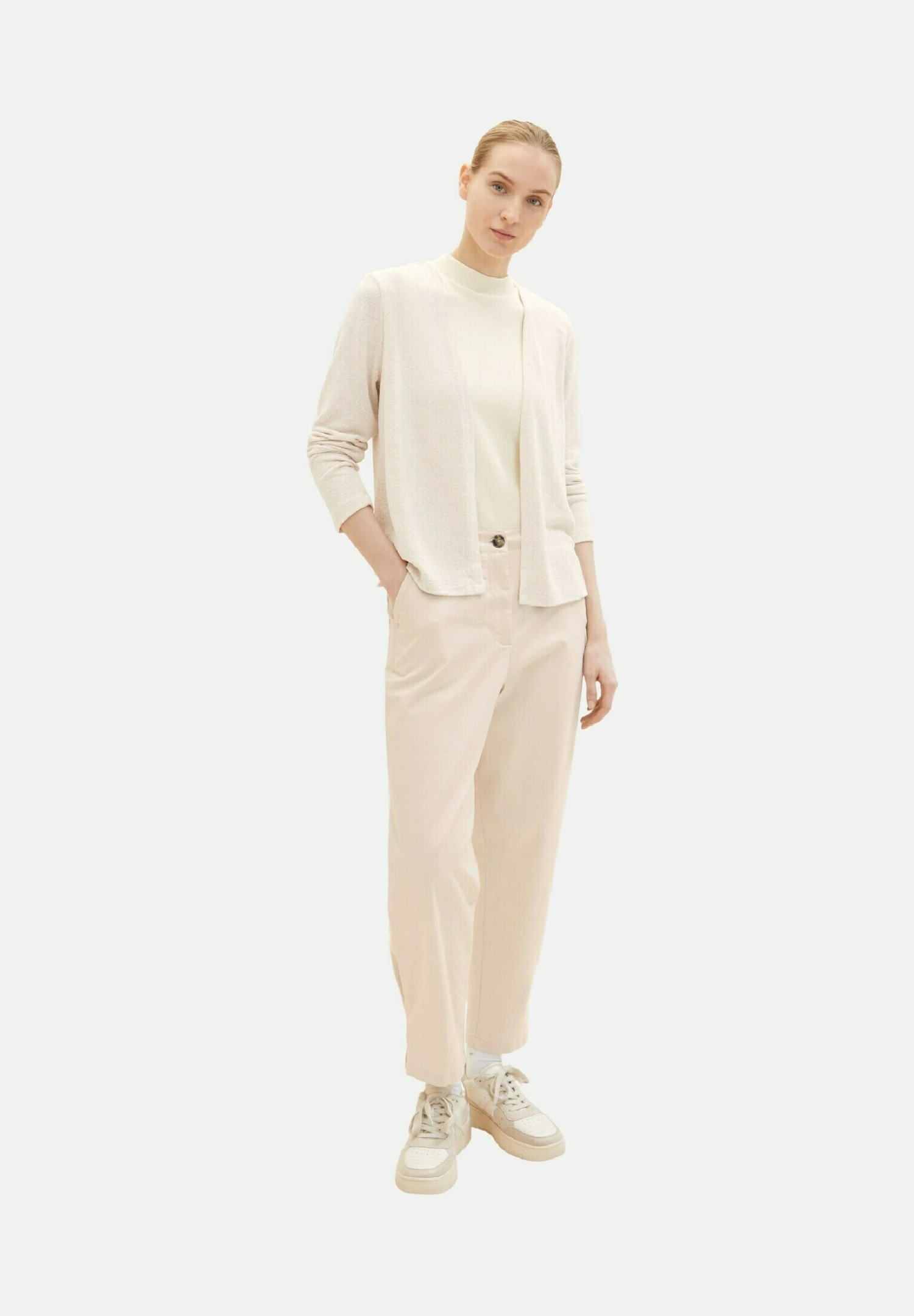 Tom Tailor Offener- Vest - Dusty Beige Melange 2 Tom Tailor Offener- Vest - Dusty Beige Melange - Afbeelding 2