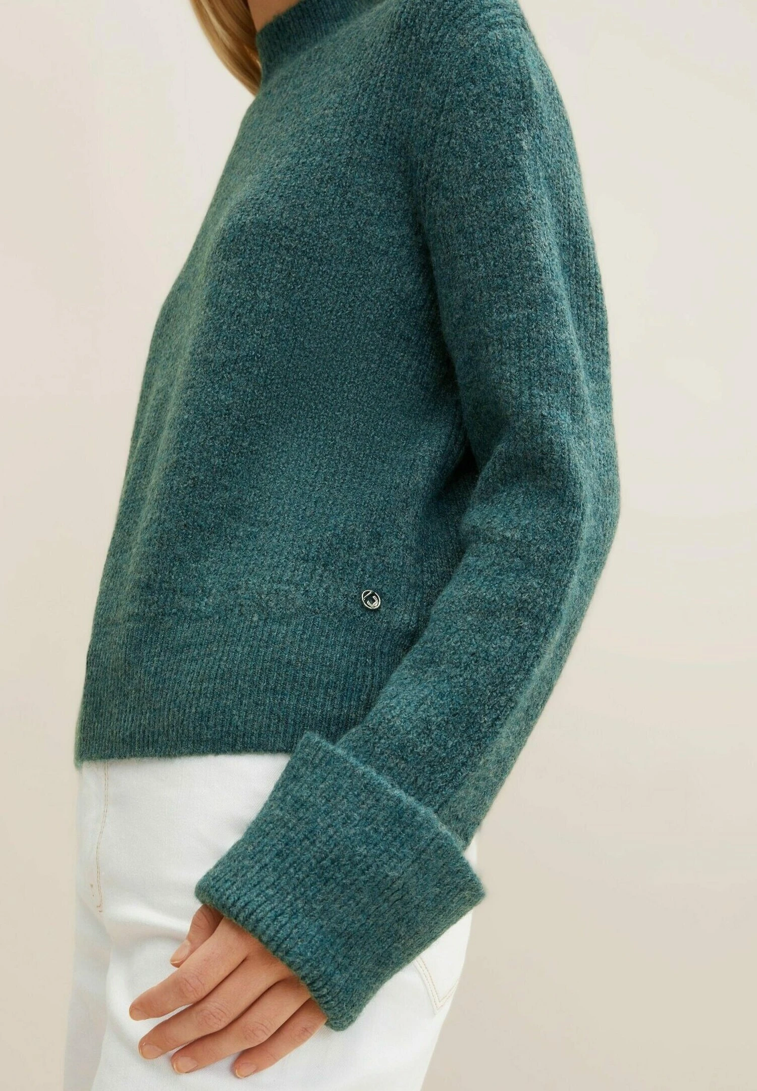 TOM TAILOR Denim Cosy Mock Neck - Trui - Green Dust Melange 9 TOM TAILOR Denim Cosy Mock Neck - Trui - Green Dust Melange - Afbeelding 9