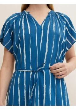 Tom Tailor Jurk - Blue Tiedye Stripe -Tom Tailor 72b09833df154592a15c1c467003395a