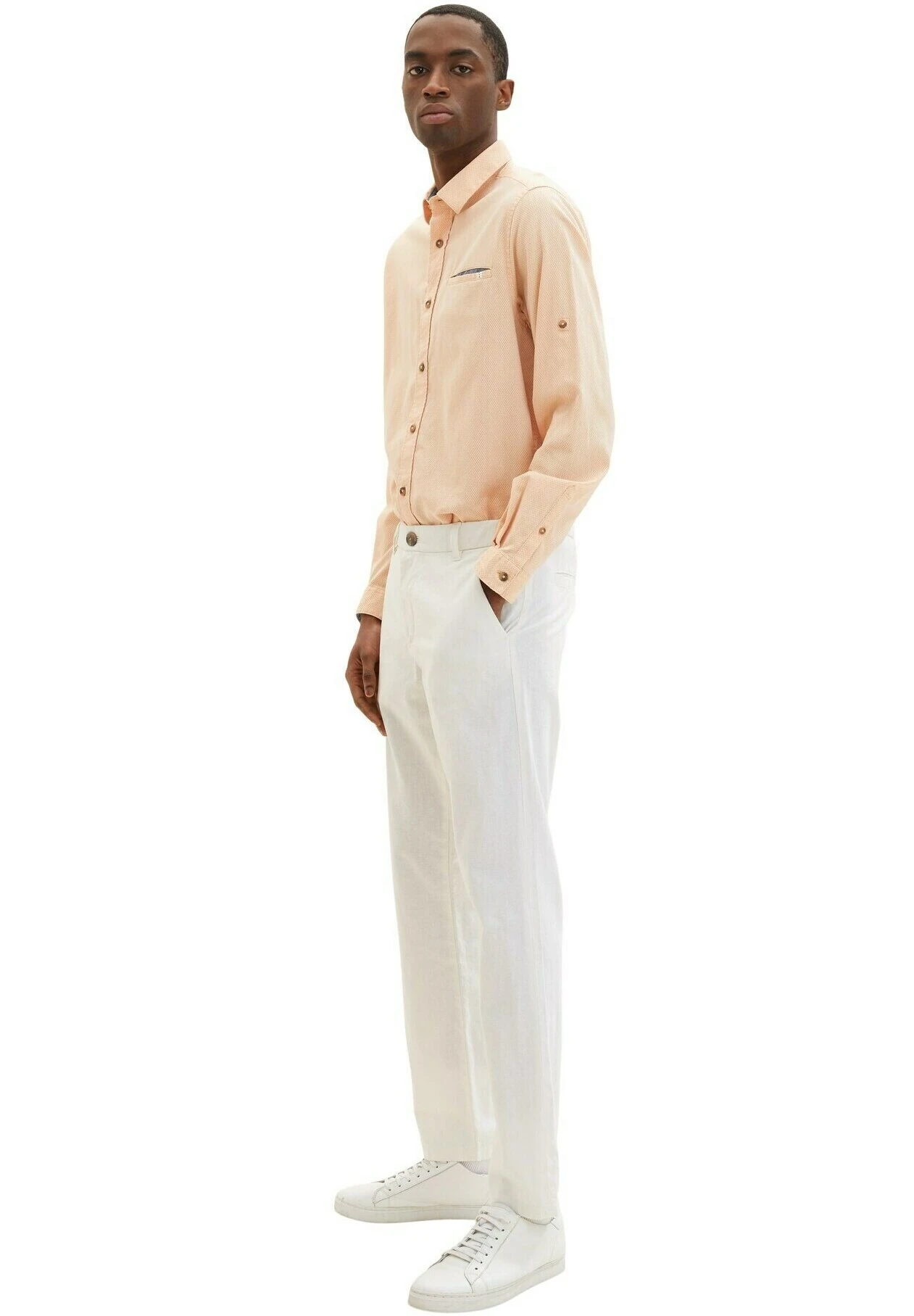 Tom Tailor Mit Struktur - Overhemd - Orange White Squared Structure 8 Tom Tailor Mit Struktur - Overhemd - Orange White Squared Structure - Afbeelding 8