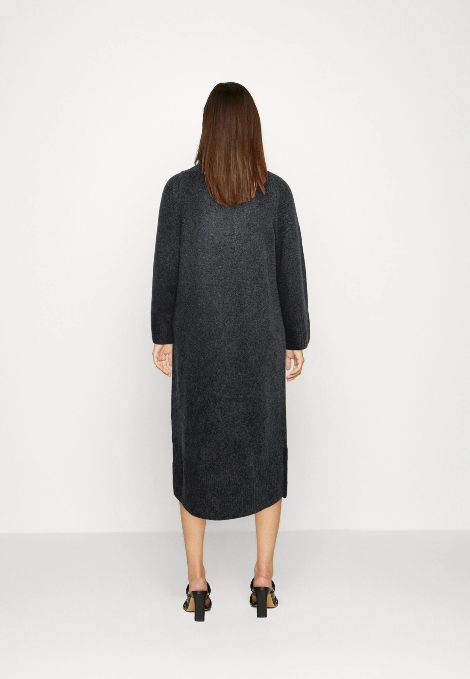 Tom Tailor Dress Mock Neck - Gebreide Jurk - Evident Anthracite Melange 3 Tom Tailor Dress Mock Neck - Gebreide Jurk - Evident Anthracite Melange - Afbeelding 3