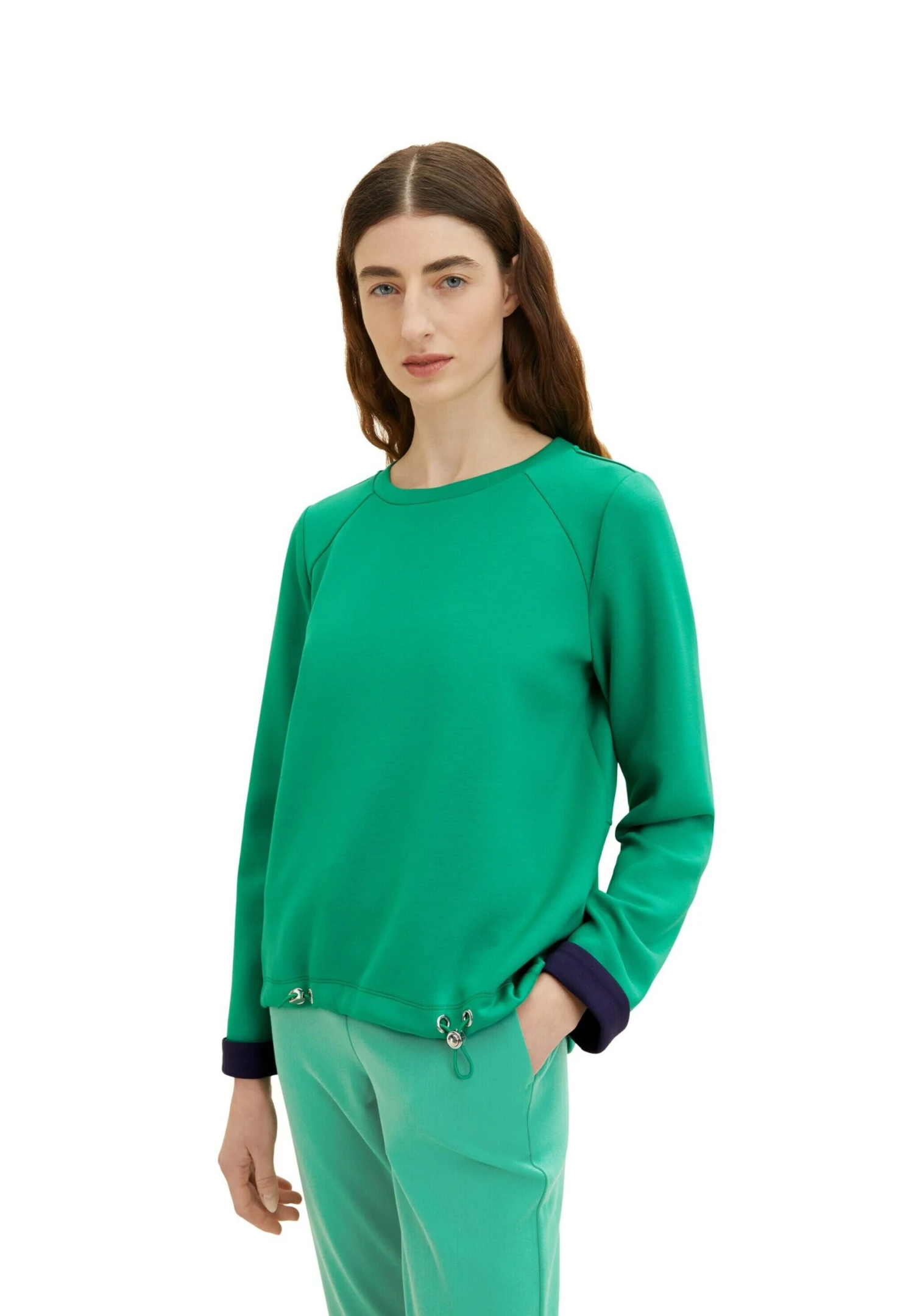Tom Tailor Crew Neck- Sweater - Vivid Leaf Green 4 Tom Tailor Crew Neck- Sweater - Vivid Leaf Green - Afbeelding 4